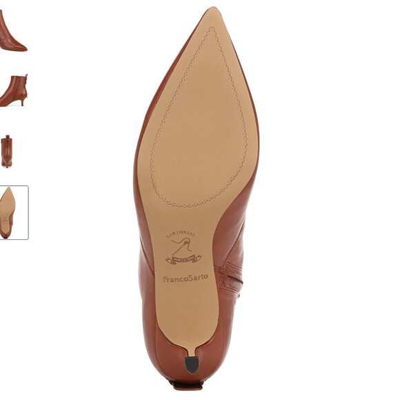 Franco Sarto Womens Brown Leather Booties - Picture 4 of 12